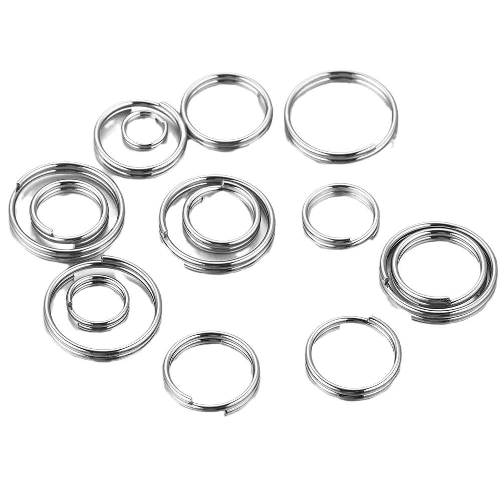 Anillo de caballo de doble anillo de acero inoxidable llave accesorios de joyería de bricolaje mini anillo de conexión de llavero anillo de doble capa anillo doble impermeable