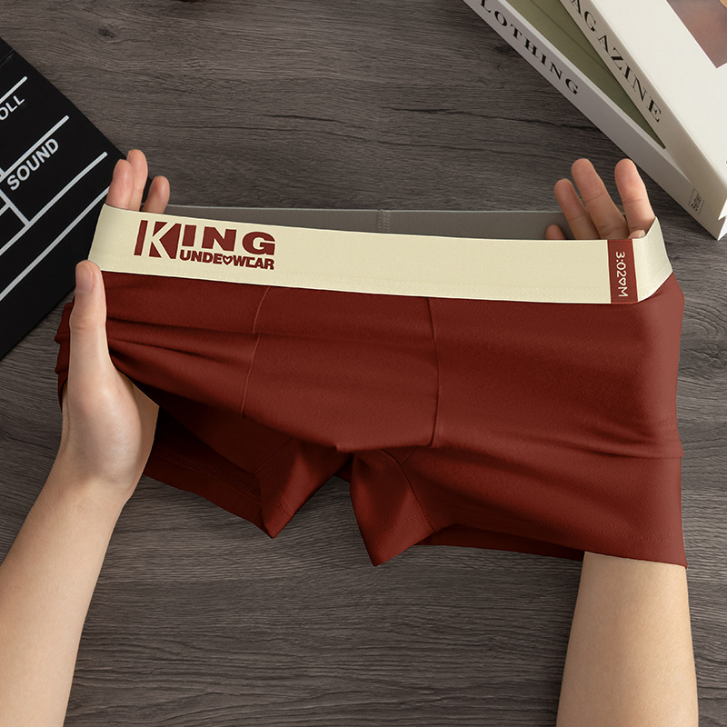 Ginseng Goji bactériano entrepierna hombre calzoncillos de algodón cuadrangular cabeza pro-piel ventilable calzoncillos deportivos fábrica de fuente