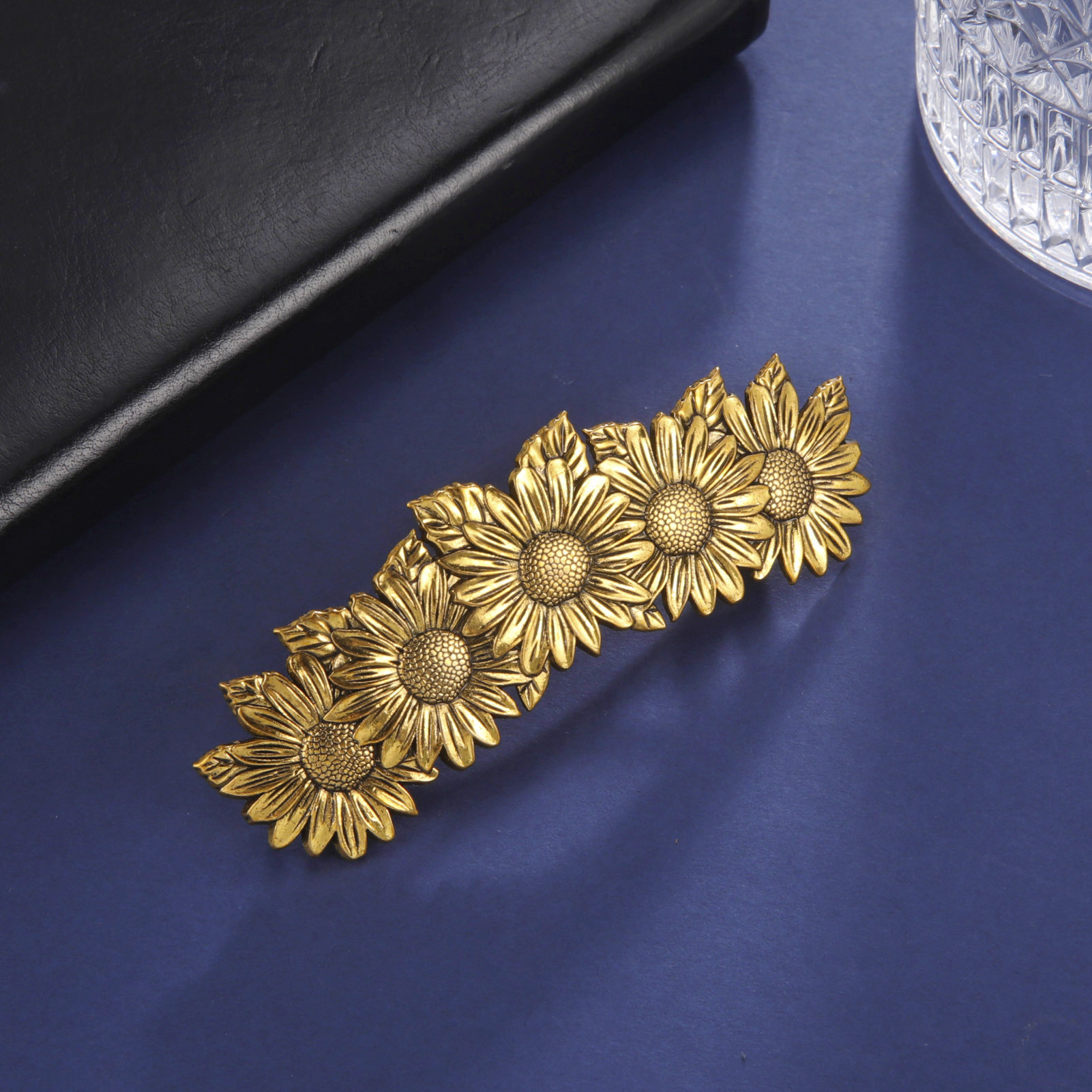 25g Weight Hair Clip Hair Accessories Type 1 Piece Quantity Retro Sunflower Alloy Plating Hair Clip