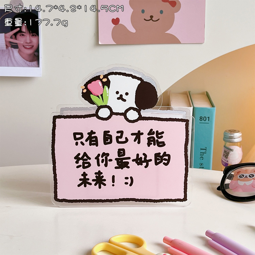 Estudiante de dibujos animados creativo de escritorio titular de la pluma suave lindo oso conejo multifuncional Oficina papelería acrílico transparente contenedor de almacenamiento