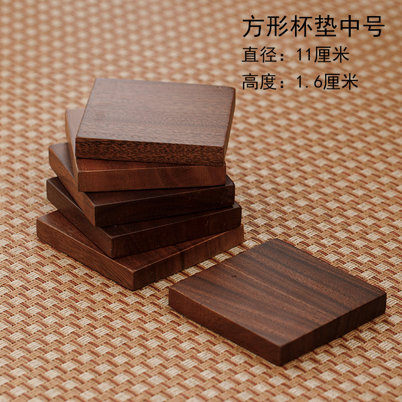 almohadilla de taza de té, almohadilla de aislamiento térmico a prueba de quemaduras, almohadilla de taza de café, almohadilla de madera, almohadilla de taza de té de kung fu de nuez, almohadilla de soporte de tetera