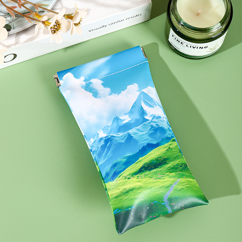 Pintura al por mayor creativa de estilo auriculares con cable bolsa de monedas bolsa de almacenamiento bolsa de bala bolsa de gafas portátil bolsa de almacenamiento