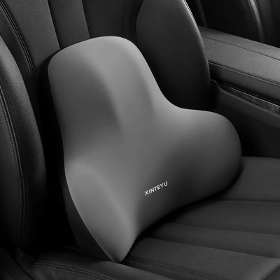 Lumbar Support Car Cushion Driving: Waist support - gray-lumbar-pillow