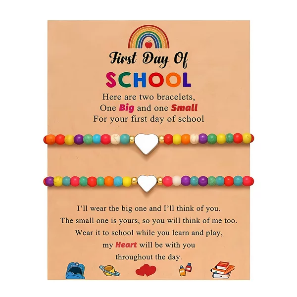 Cross-Border Amazon Back-To-School Season Gifts, Creative Little Heart Natural Stone Handmade Beads, Back-To-School Season Bracelets and Bracelets