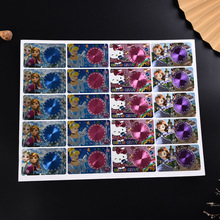 金银铝箔标贴 PET压纹不干胶商标 折光凹凸卡通人像标签可印logo