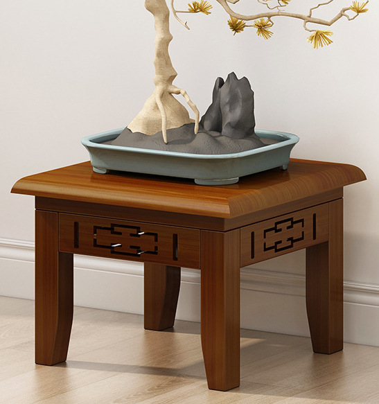 New Chinese decorative bracket, non-wood, indoor floor-mounted living room balcony plant stand, display-style flower pot ornament, bamboo storage item