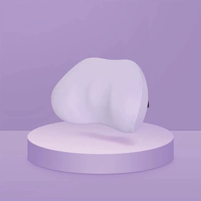 Lanyu Original Car Headrest Lumbar Support Memory Foam Ice Silk Car Seat Waist Support Cushion Comfortable Car Pillow (Headrest) - simple-memory-foam-headrest-purple