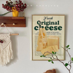 原味芝士奶酪小清新攝影海報 韓國ins博主同款簡約甜品客廳裝飾畫