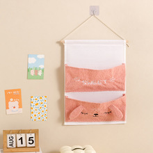 绒毛帆布门后整理收纳袋钥匙笔记本杂物靠墙储物袋学生宿舍多挂袋