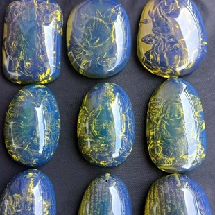 Mexico Lamper Yin Carved Amber Beeswax Pendant Shake Tone Spelling Duoduo Taobao Express Live Supply in stock Wholesale