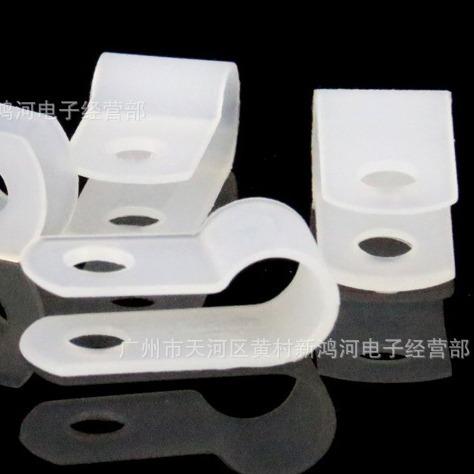 供应  R50 尼龙材质R型线夹 塑料尼龙线卡线扣  束线夹固线座