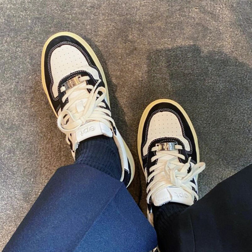 eastpacific white shoes for women  Korean casual shoes trendy brand ept sneakers retro lace thick-soled women's shoes