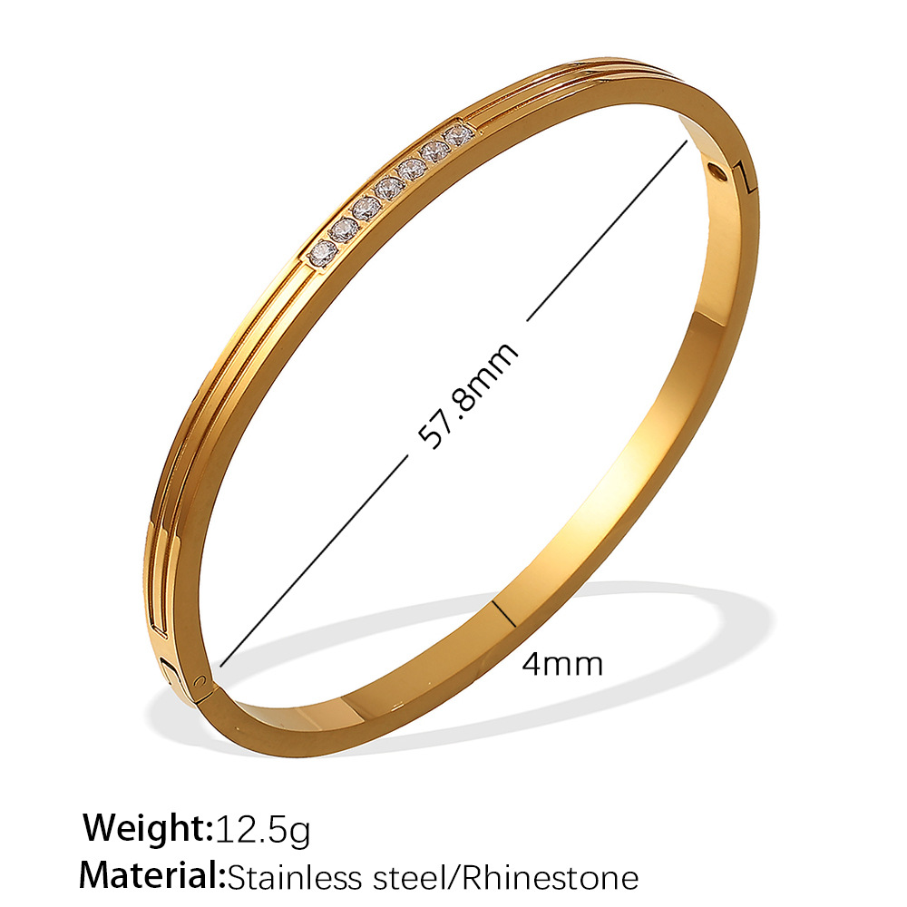 SZ205WEG 화이트 다이아몬드 골드 팔찌