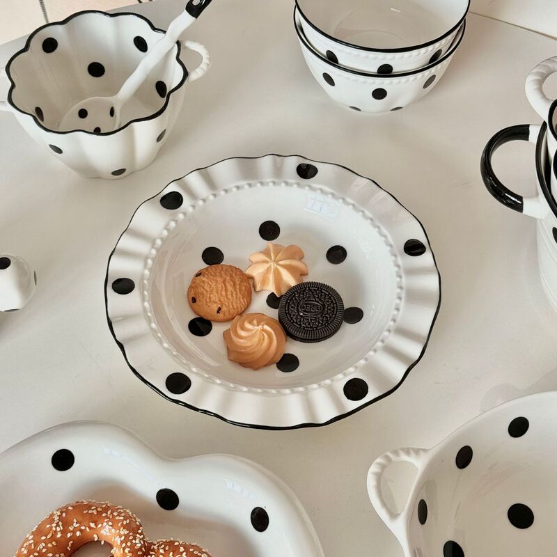 Underglaze Color Dishes Tableware suit High Temperature Ceramic Household Simple Advanced Sense High Color Value Dishes and Spoons Combination Underglaze Color Dishes Tableware suit High Temperature Ceramic Household Simple Advanced Sense High Color Value Dishes and Spoons Combination
