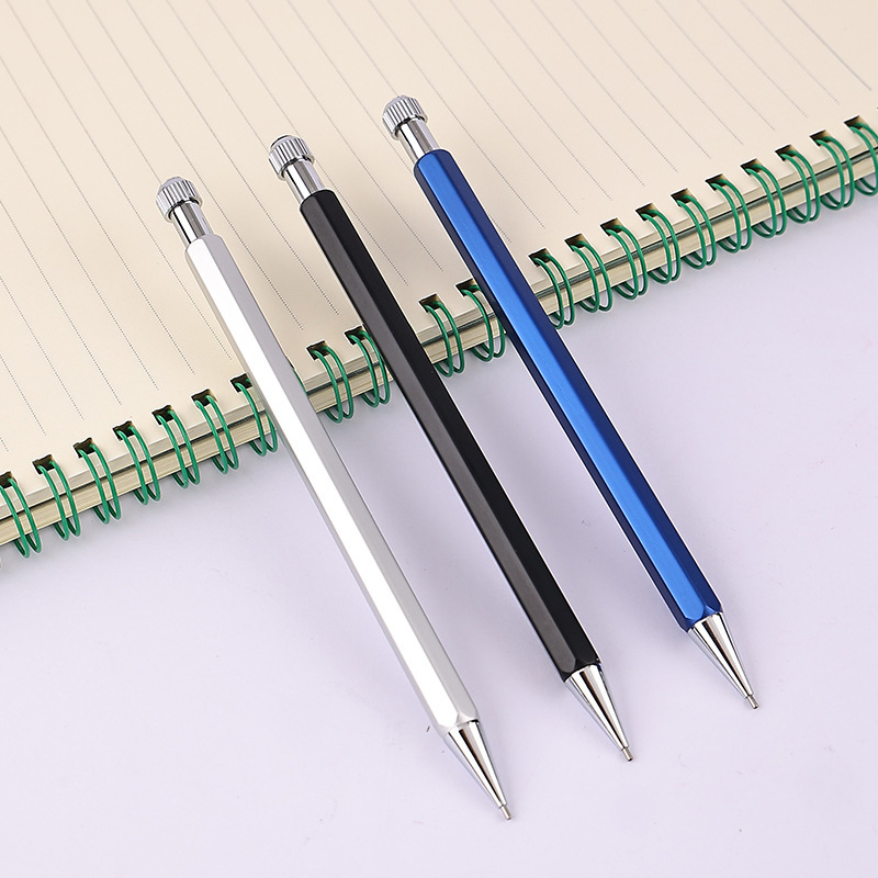 金属製の自動鉛筆、学生向けプッシュ式シャープペンシル、0.5mm/0.7mm、文房具ギフト、プッシュ式、削る必要なし|undefined
