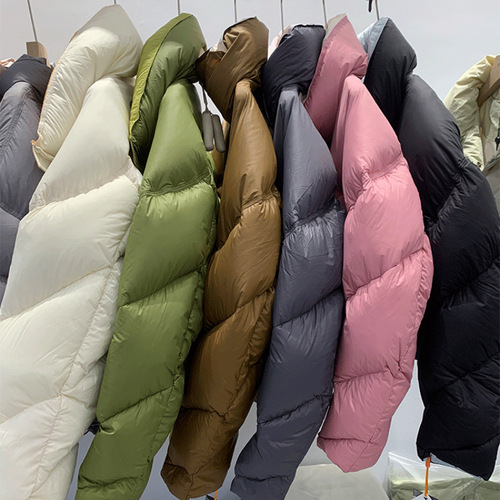 Puff Muffler Women 2025 Design Sense Contrast Color Youthful Stylish Short Stand Collar Winter Personality Baguette Coat