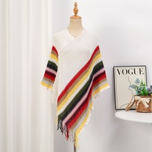 民族风复古旅游外搭针织披肩云南丽江披风流苏围巾度假穿搭女批发