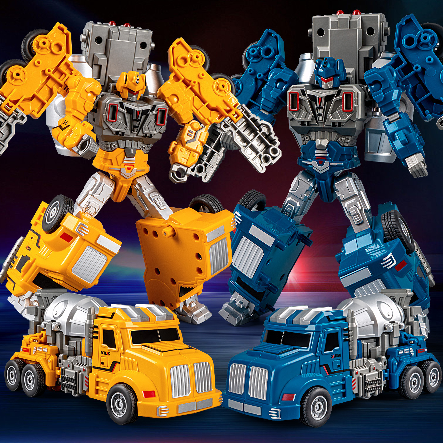 Children's Toy Engineering Mixer Truck Inertial Driving Deformable Robot Boy Gift Deformation Toy Wholesale