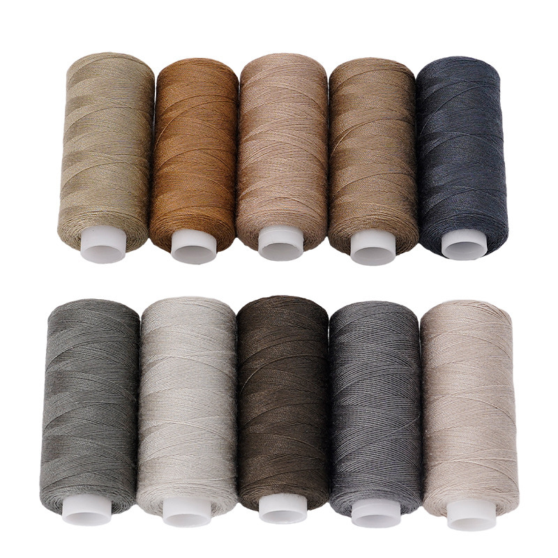 Nuevo hilo de coser de color fijo de bricolaje hecho a mano 400 yardas 10 ejes hilo de costura manual hogar 402 hilo de poliéster de color
