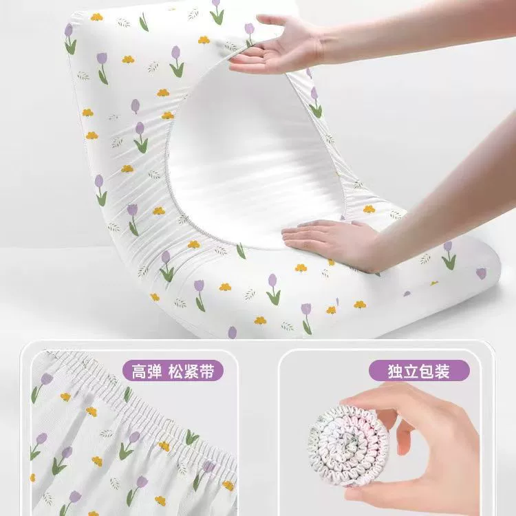Elastic and regular pillowcases for home or travel, thicker, soft, sterilized, various designs
