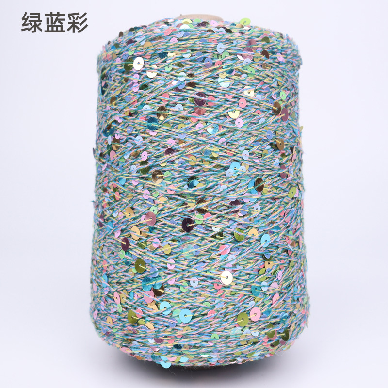 Silk Yue / mano DIY hilo de algodón multicolor brillante 3mm + 6mm sequilla 250 gramos de hilo de aguja de ganchillo