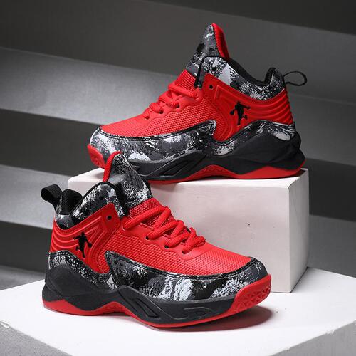 Spring New Unisex and Kids Sports Shoes, Mesh Leather Breathable Training and Casual Shoes, Boys' Basketball Shoes