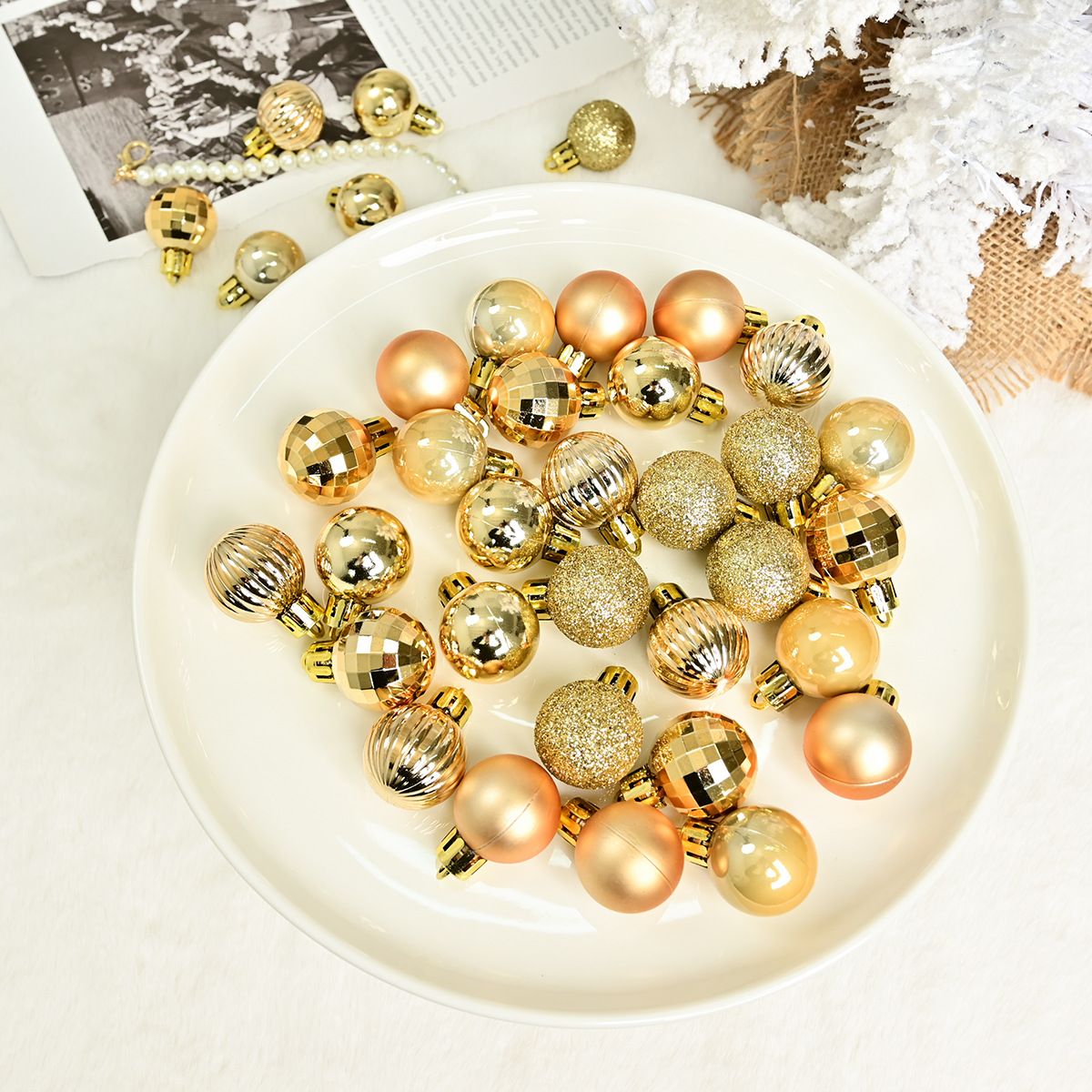 Cross-border Christmas decoration electroplated ball Christmas tree ornament decorative ball pendant 3cm-36pcs PVC Christmas balls