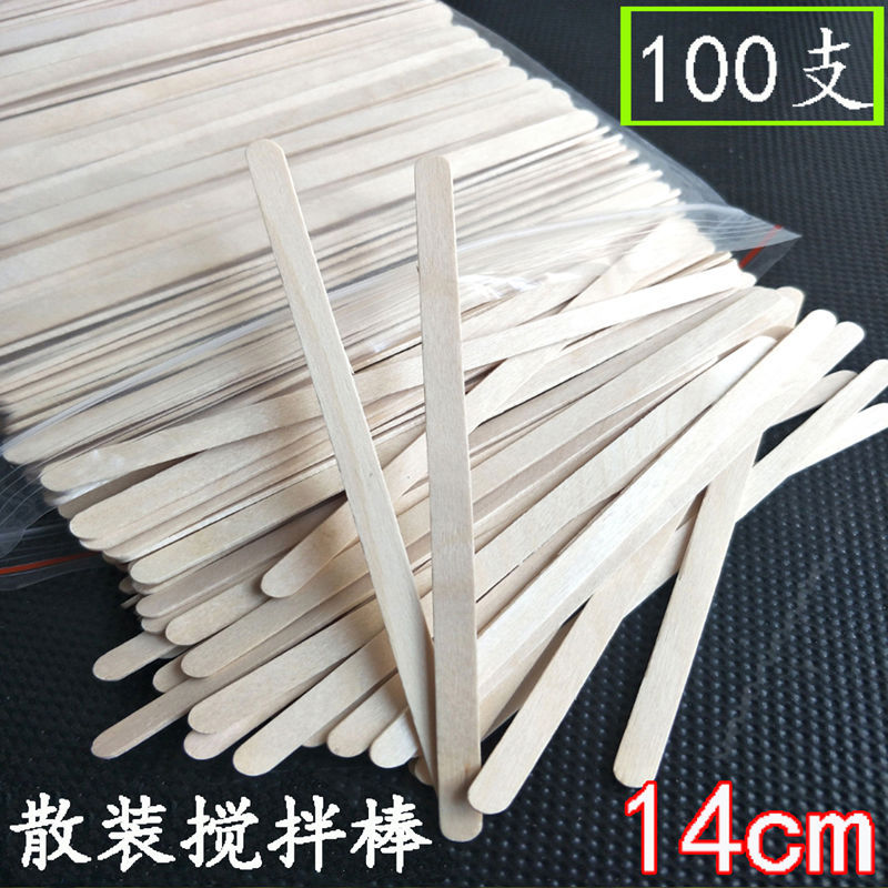 Paquete independiente de batida de café batida desechable 14cm / 19cm madera batida de café 100 500