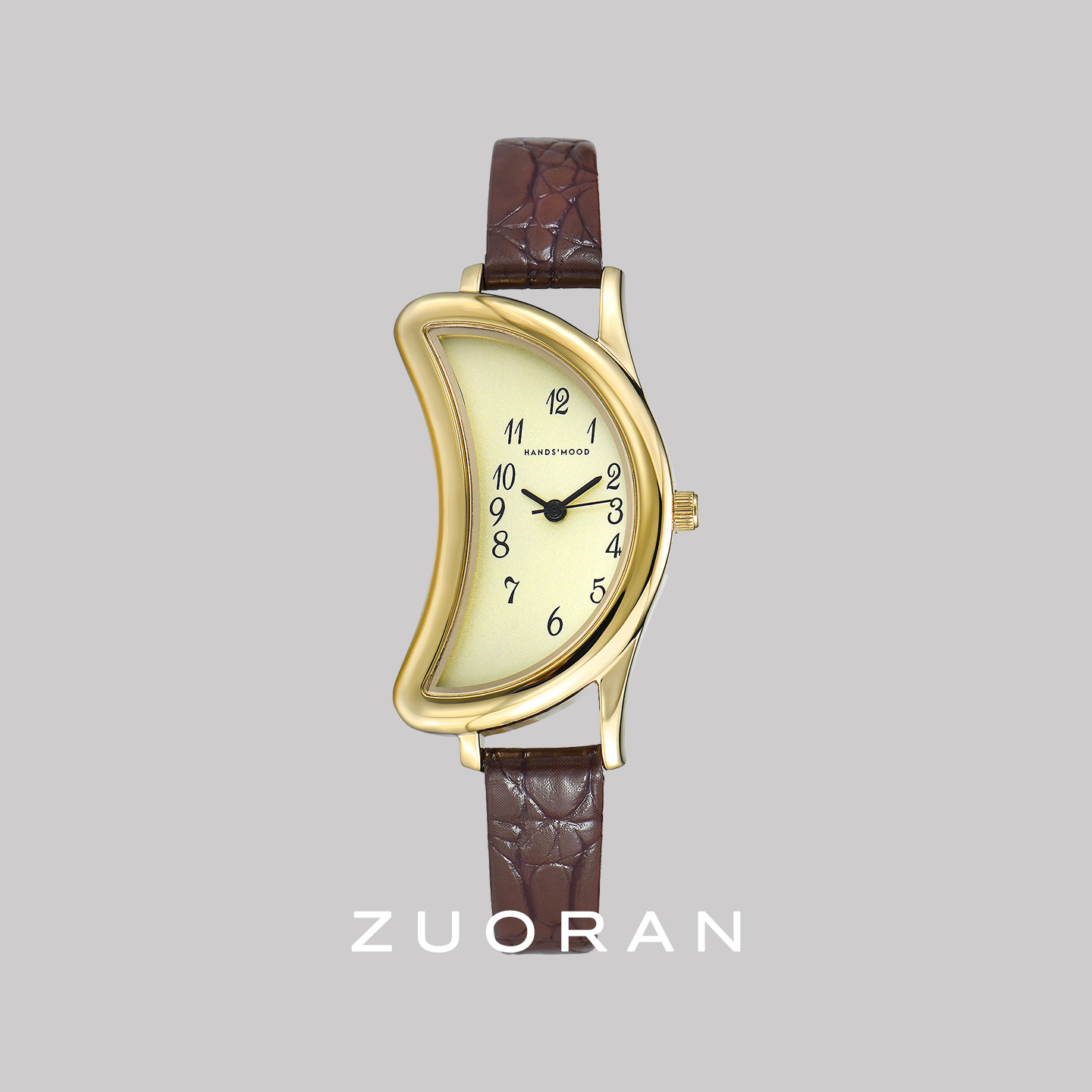 Zuoran Niche Designer Moon Dial Fashionable and Exquisite High-End Genuine Leather Women's Watch Cross-Border Hot Sale
