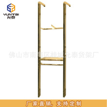 厂家不锈钢金色立柱靠墙 服装店货架上墙挂衣中岛架落地道具