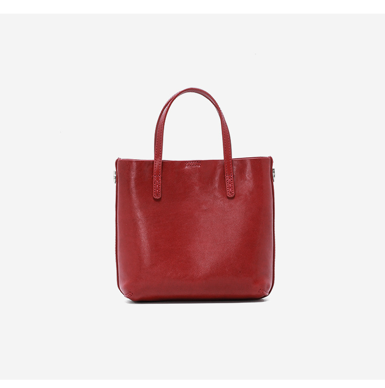 Women's Large Capacity Leather Bucket Shoulder Bag Commuter_voghion.com