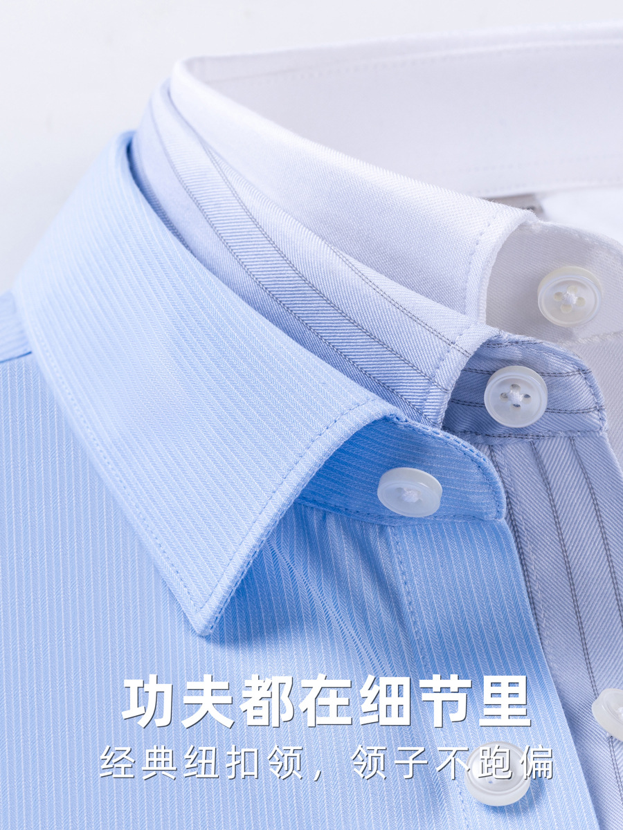 2025 primavera nuevo cobre amoniaco algodón BINBA DP camisa sin bordes hombre de mangas largas de alta calidad ropa de hombre de negocios