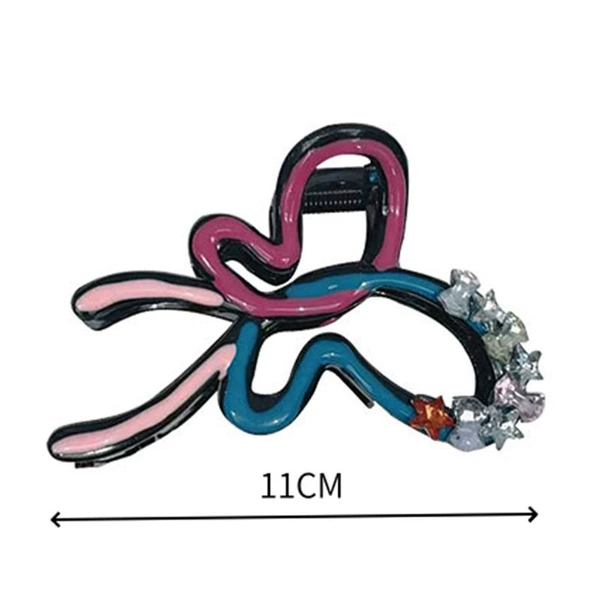 Blue and pink diamond butterfly gripper 11cm