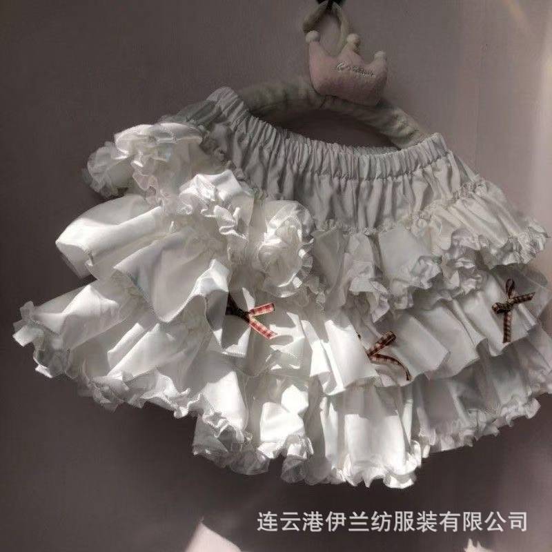 Sweet White Lace Puff Cake Half Skirt, High-Waist Slimming Cosplay Ballet Style — detail image 7