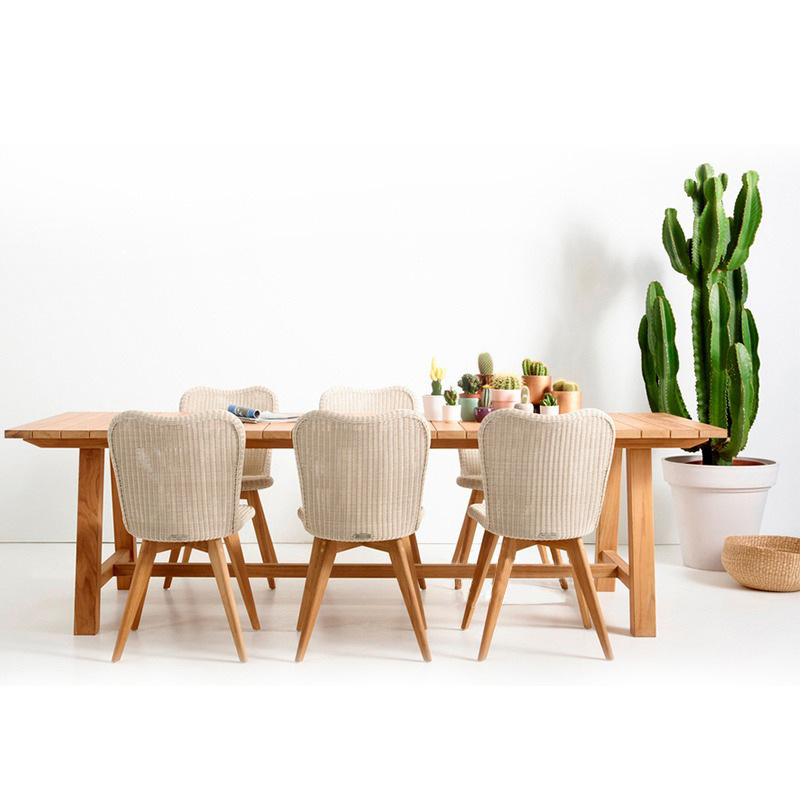 Mesas y sillas de patio para exteriores, casas de huéspedes de jardín, hoteles, muebles de ocio de madera maciza impermeables y resistentes al sol, mesas y sillas de teca y ratán para exteriores. image 2