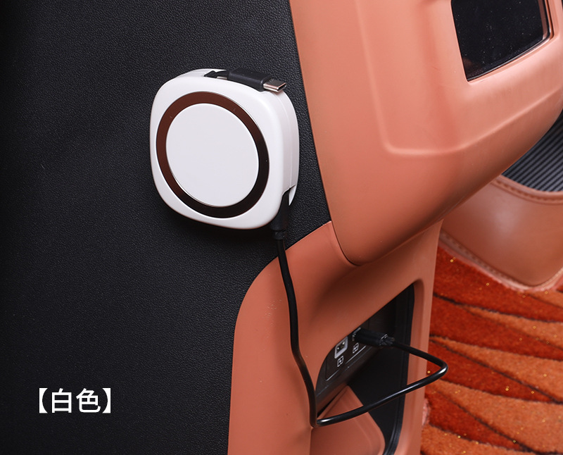 Magnetic Absorption Retractable Car Charging Cable 66W Fast Charging Type-C Data Cable Car Mobile Phone Charging Cable