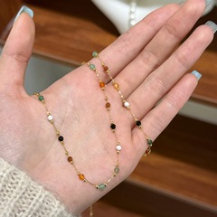 欧米のファッションはシンプルで、カラーのドーパミンのジルコンのネックレスは軽くて高級感があります。