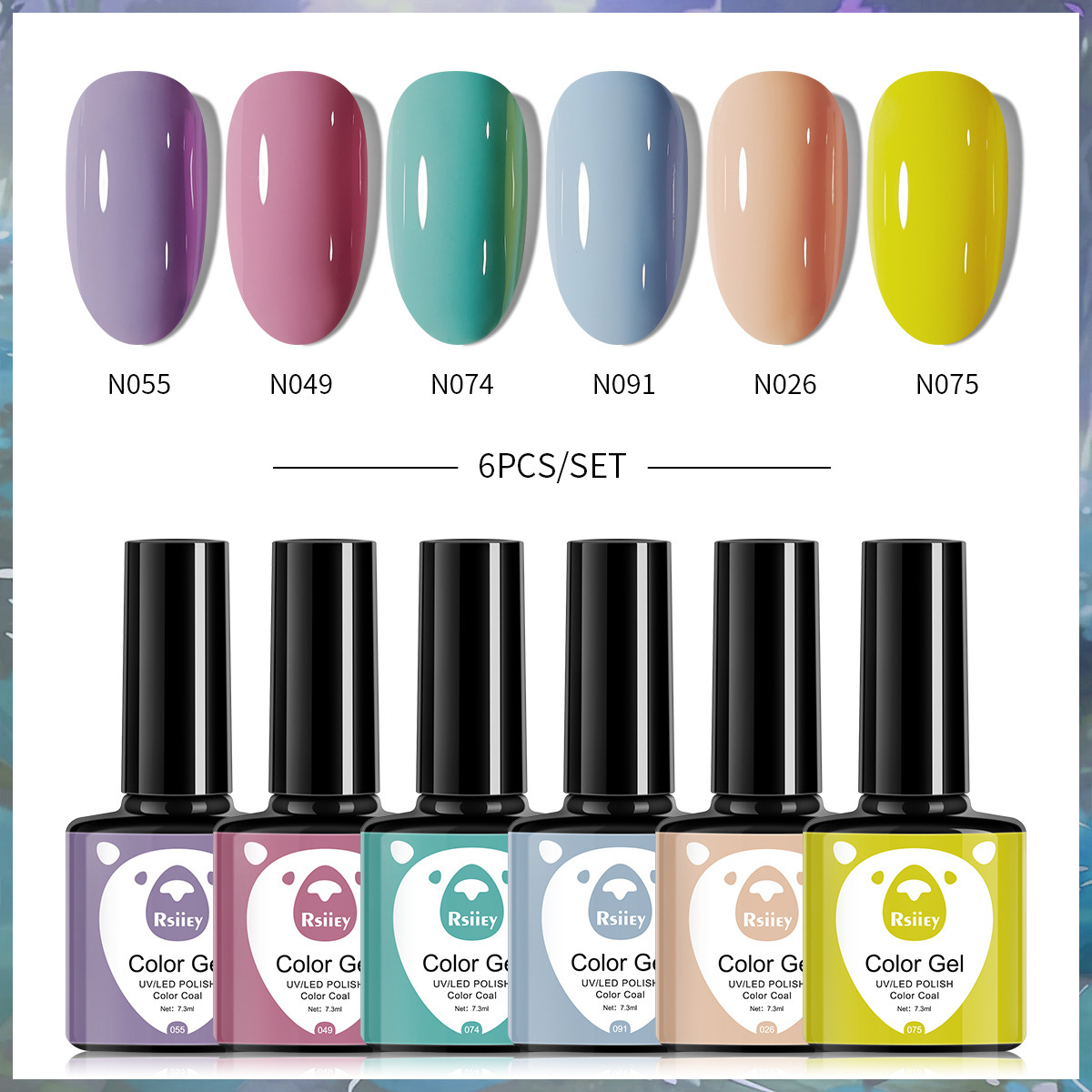 6-color nail polish glue suit popular color painted glossy cat eye UV phototherapy glue for nail salon