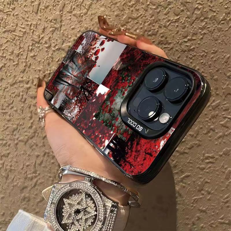 Nueva costura rosa para iPhone 16 funda para teléfono móvil Apple 15promax/14 anti-caída 13pro12 Europa y América