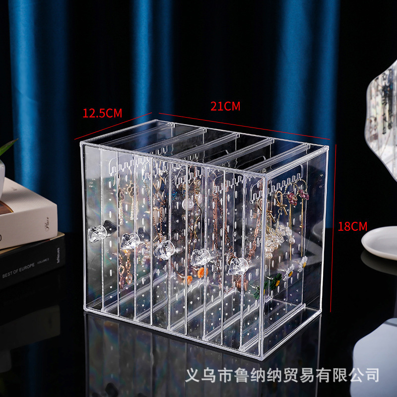 [En stock] pendientes de almacenamiento de pantalla rack hogar colgante collar pendientes de acrílico caja de joyería de gran capacidad