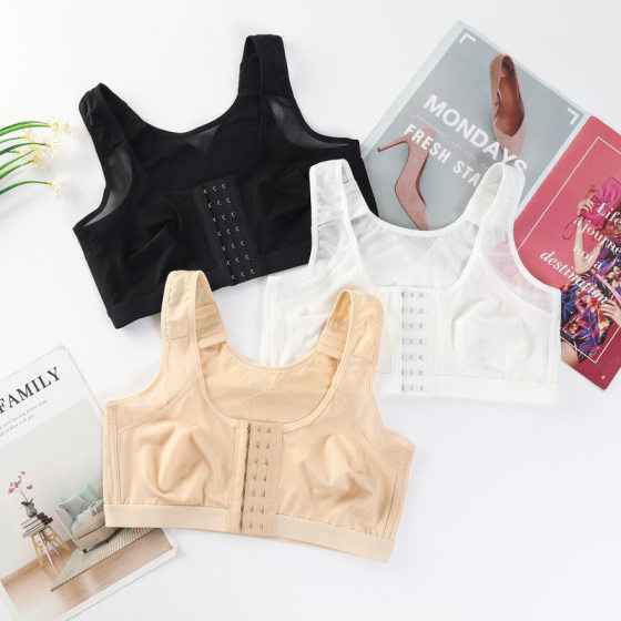 Cross-border breathable front buckle back shockproof push-up vest underwear wireless adjustable running yoga sports bra