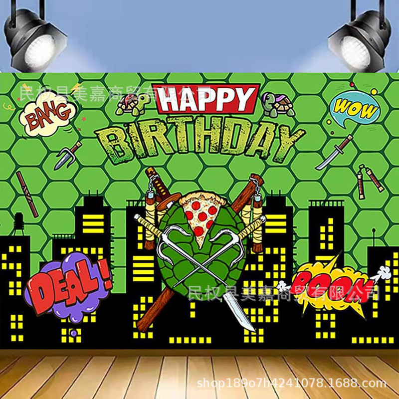 Amazon City Hero Pizza Background Cloth Photography Cross-border Ninja Turtle Background Banner Decoration Photo Hanging Cloth Amazon City Hero Pizza Background Cloth Photography Cross-border Ninja Turtle Background Banner Decoration Photo Hanging Cloth