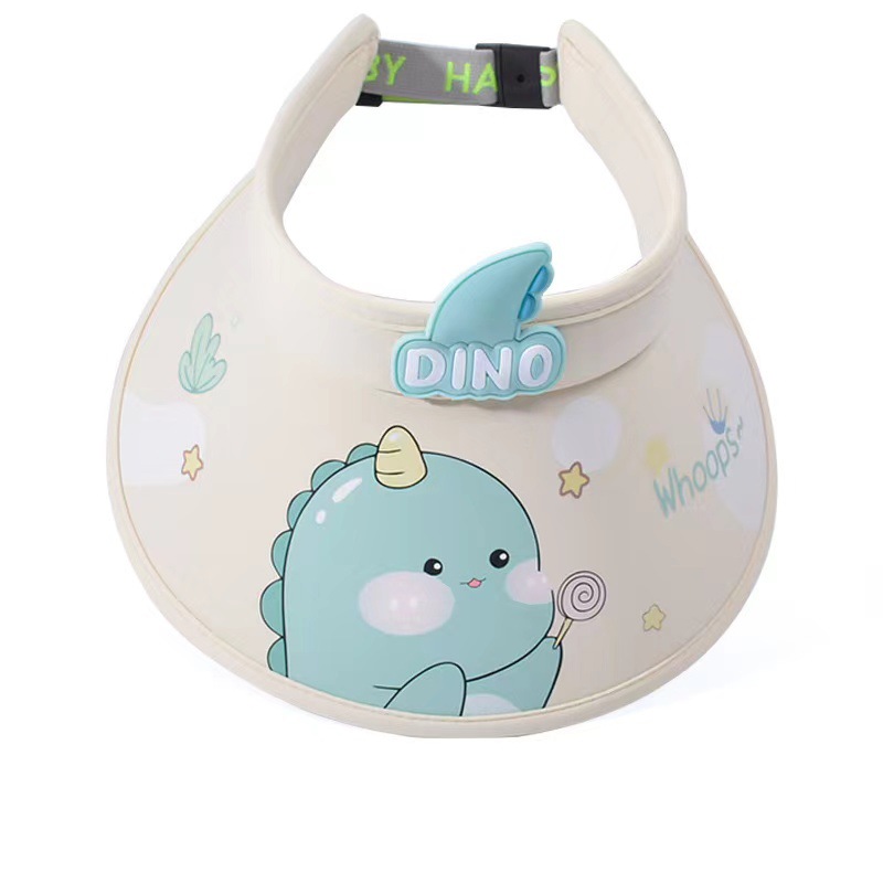 Niños de verano dibujos animados dinosaurio sombrilla exterior protección solar grandes aleros lindo sombrero de techo vacío protección UV sombrero de sol