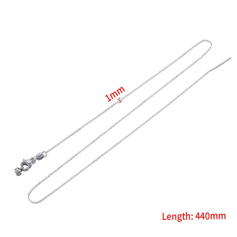 44cm necklace-steel-batch angle chain 1.2mm