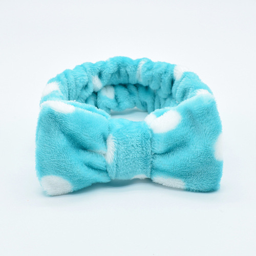 Korean-style fashionable striped polka dot leopard print bow headband for girls, face-washing hair tie, simple forest system plush headband