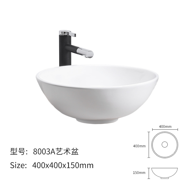 lavabo de cerámica lavabo de baño de hotel de arte pequeño tipo lavabo único lavabo gabinete de baño lavabo circular image 8