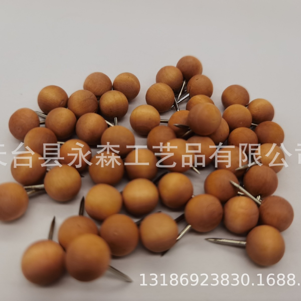禾木 亚马逊木质图钉原木图钉组合 创意办公文具实木图钉木圆球钉