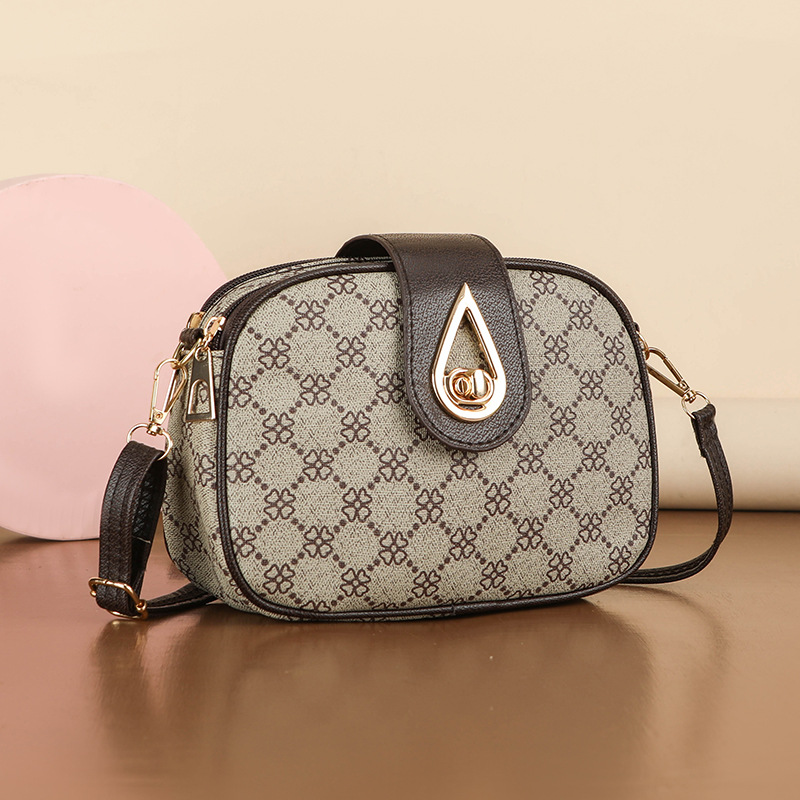 斜挎包2024新款时尚潮单肩斜挎大容量老花手机钱包女女包批发撞色