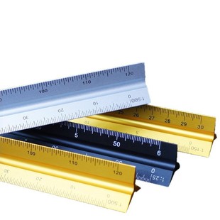 Scale Ruler Triangular Metal 32cm Aluminum Alloy Design Triangle Ruler Ruler Drafting Drawing Tool