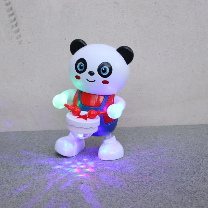 Juguetes de robot de baile eléctrico transfronterizos bebés pueden moverse y tocar tambores y balancearse conejitos interactivos mini juguetes de rompecabezas